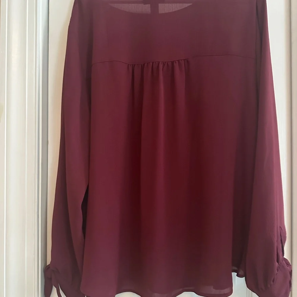 Alyx Deep Red Women's Blouse - Picture 2 of 4